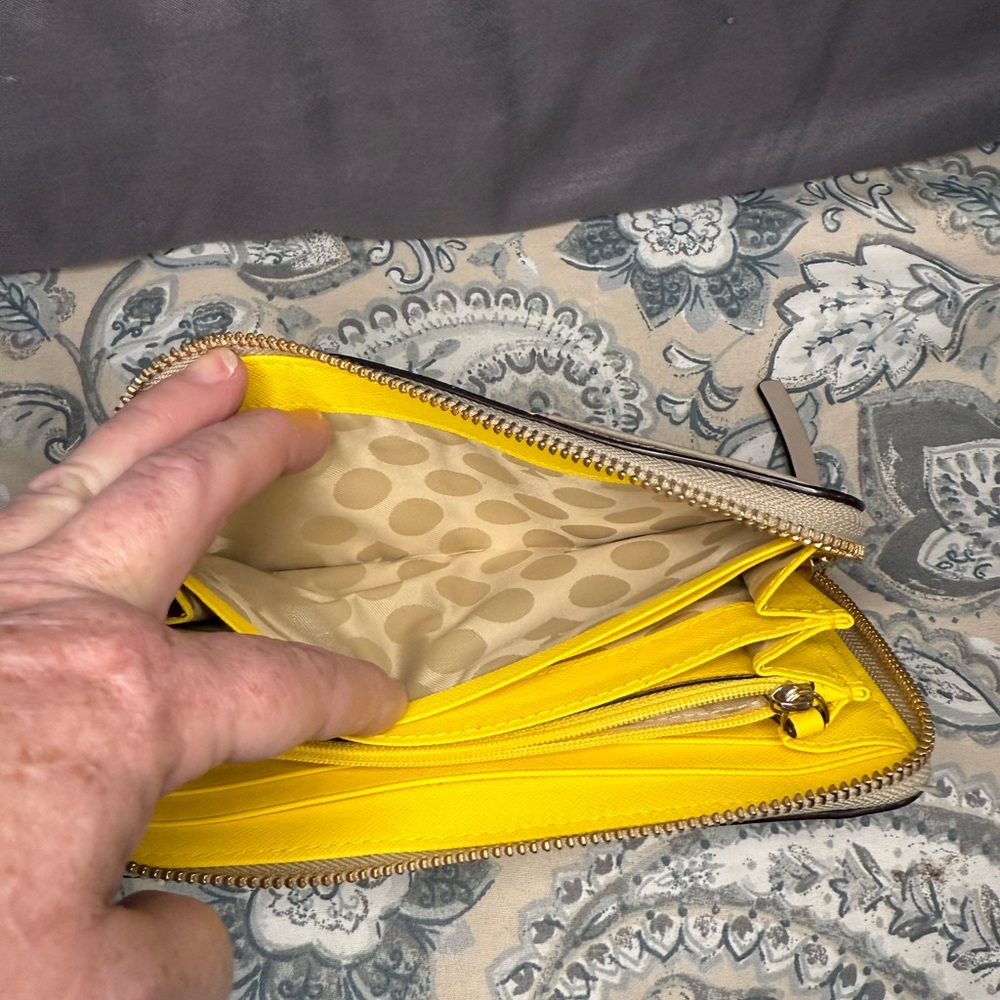 Kate Spade Cream and Yellow Wallet with Bold Stripe - Picture 10 of 10